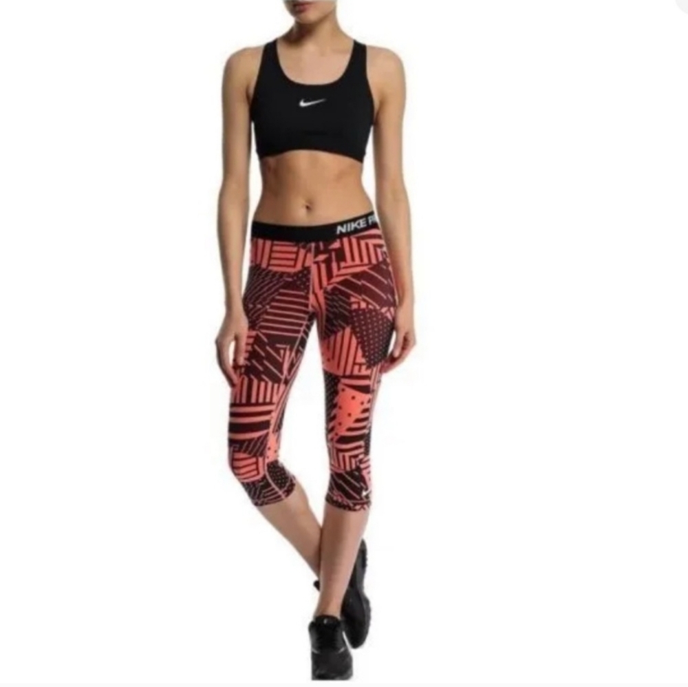 Nike Pro Patchwork Compression Womens Training Capris Leggings XS